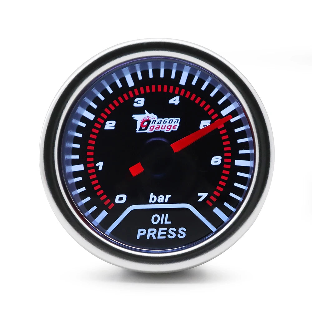 Boost/Water Temp/Oil Temp/Oil Press/Voltage/Tachometer/Air Fuel Ratio/Egt Gauge 52Mm Analog Led White Case+ 52MM Gauge Pods