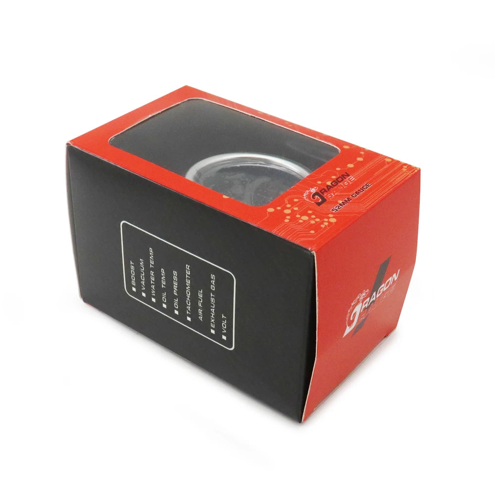 Boost/Water Temp/Oil Temp/Oil Press/Voltage/Tachometer/Air Fuel Ratio/Egt Gauge 52Mm Analog Led White Case+ 52MM Gauge Pods