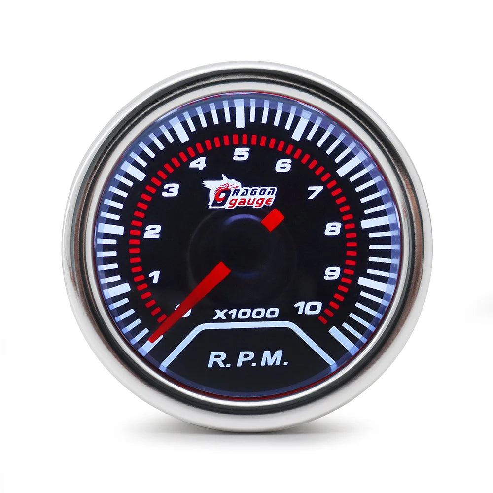 Boost/Water Temp/Oil Temp/Oil Press/Voltage/Tachometer/Air Fuel Ratio/Egt Gauge 52Mm Analog Led White Case+ 52MM Gauge Pods