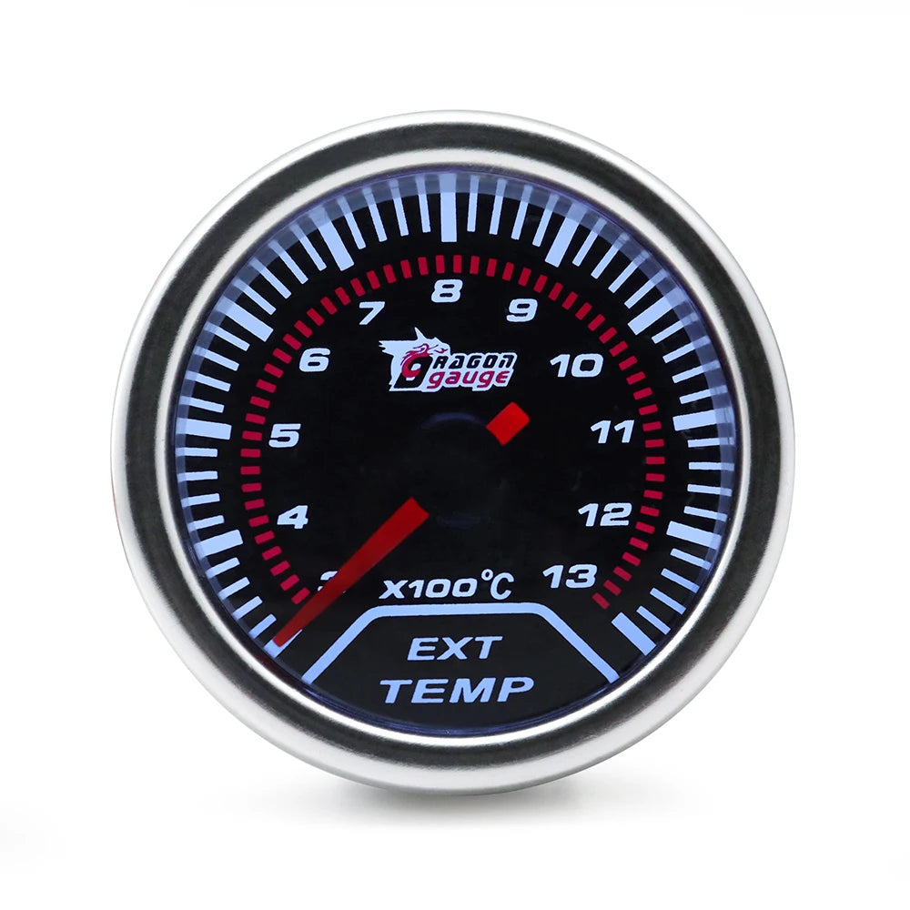 Boost/Water Temp/Oil Temp/Oil Press/Voltage/Tachometer/Air Fuel Ratio/Egt Gauge 52Mm Analog Led White Case+ 52MM Gauge Pods