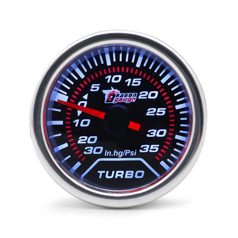 Boost/Water Temp/Oil Temp/Oil Press/Voltage/Tachometer/Air Fuel Ratio/Egt Gauge 52Mm Analog Led White Case+ 52MM Gauge Pods