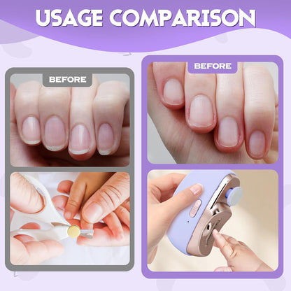 3 in 1 Automatic Electric Nail Clipper with Polishing, Electric Nail Clippers for Adults Seniors, Electric Baby Nail Clippers, Nail Filer Electric, Electric Nail Clipper, Nail Trimmer(Purple)