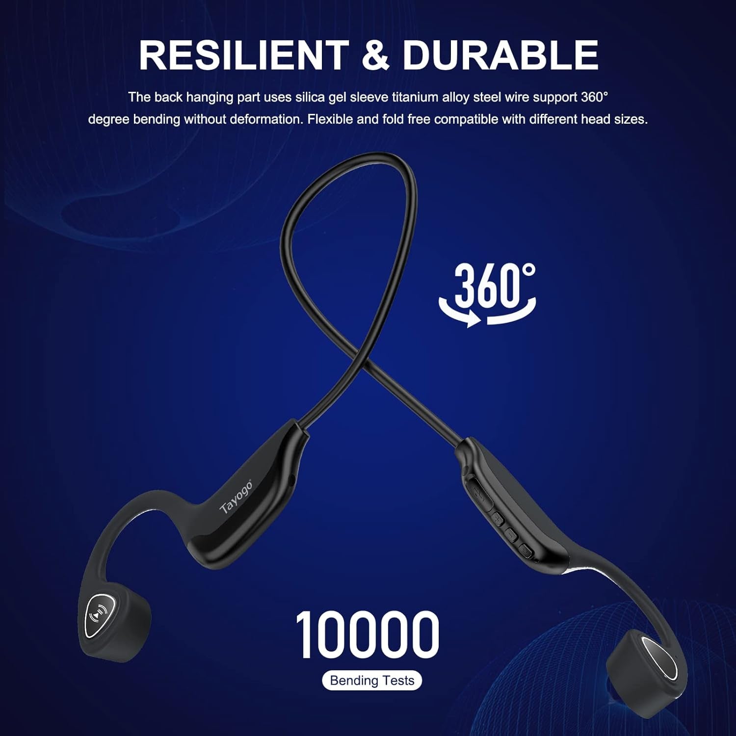 Bone Conduction Headphones, Wireless Bluetooth Bone Conducting Earbuds, Open Ear Headset with Mic, for Running, Cycling, Yoga-Grey (Almost Like-New)