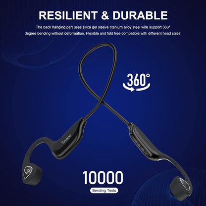 Bone Conduction Headphones, Wireless Bluetooth Bone Conducting Earbuds, Open Ear Headset with Mic, for Running, Cycling, Yoga-Grey (Almost Like-New)