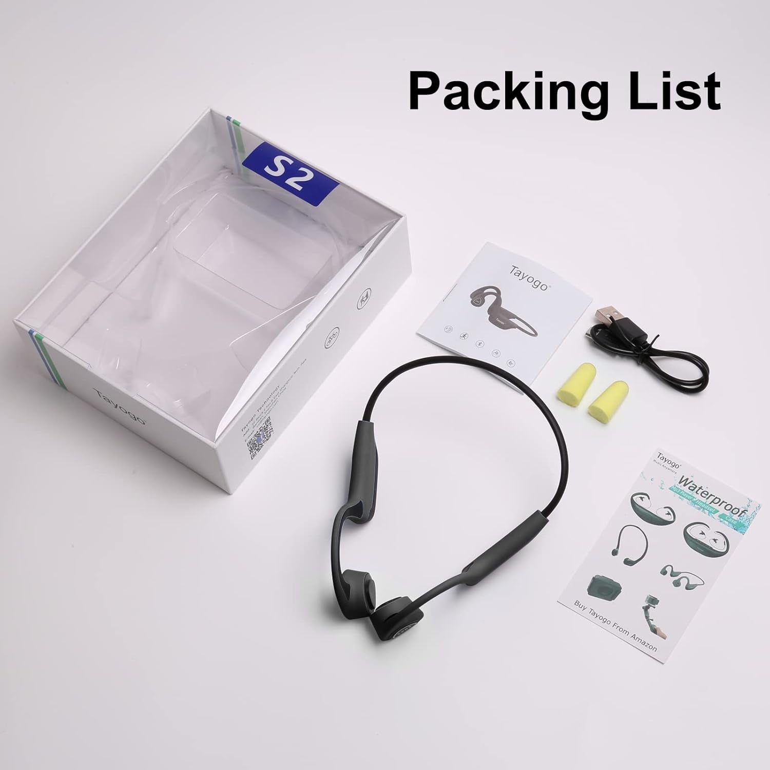 Bone Conduction Headphones, Wireless Bluetooth Bone Conducting Earbuds, Open Ear Headset with Mic, for Running, Cycling, Yoga-Grey (Almost Like-New)