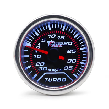 Boost/Water Temp/Oil Temp/Oil Press/Voltage/Tachometer/Air Fuel Ratio/Egt Gauge 52Mm Analog Led White Case+ 52MM Gauge Pods